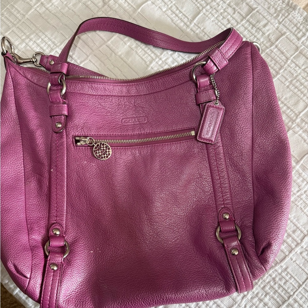 Coach Fuchsia Leather Shoulder Bag